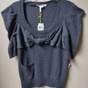 BCBGeneration Pleated Sleeve Knot Front Sweater